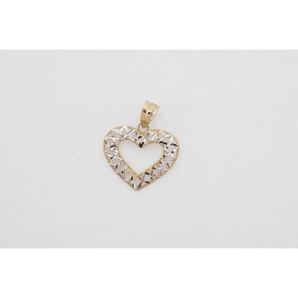 14k Yellow Gold Heart Pendant Estate Sale Fine Jewelry 1.10g Women's Girl's